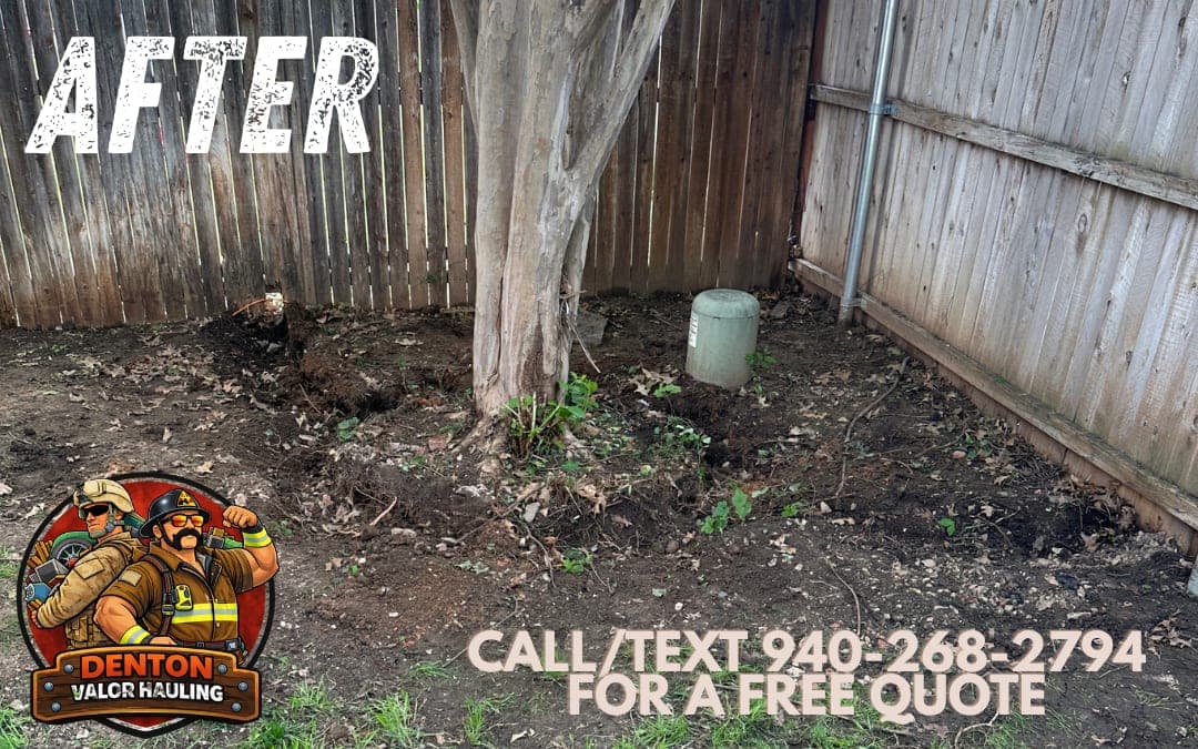 After: the same spot cleared